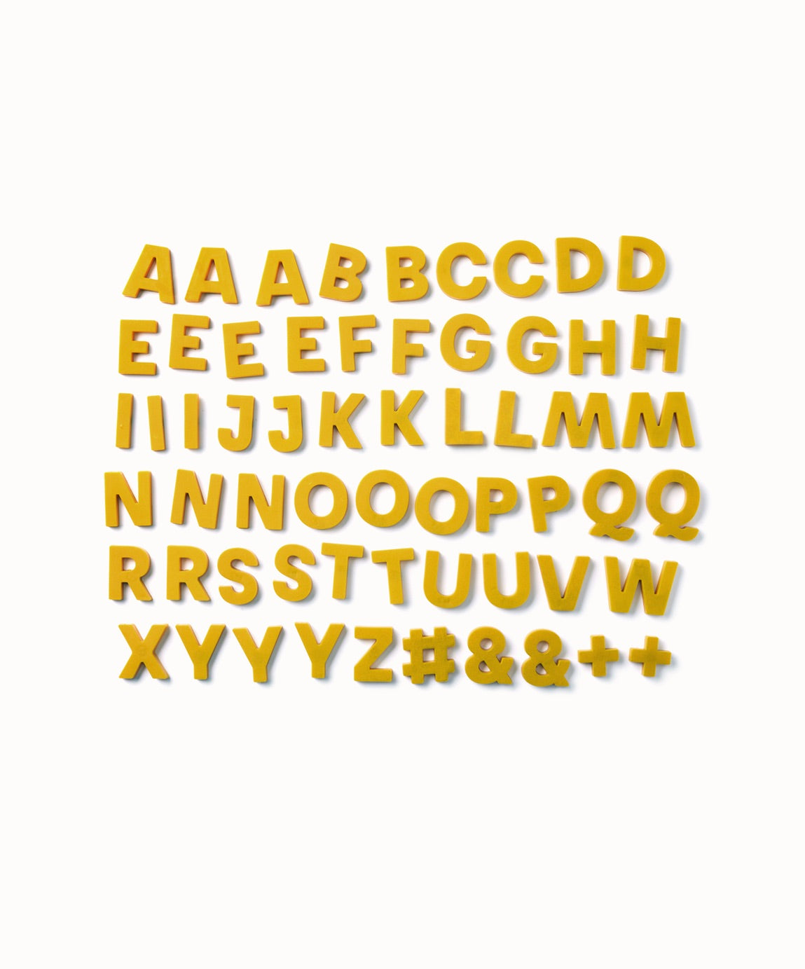 Alphabet Magnets in Mustard by Wordbits